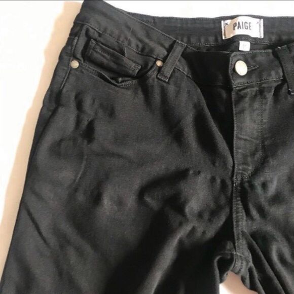 Paige Verdugo Ultra Skinny Mid-Rise Jeans In Black Overdye Size 30 inseam 29” - Picture 10 of 12